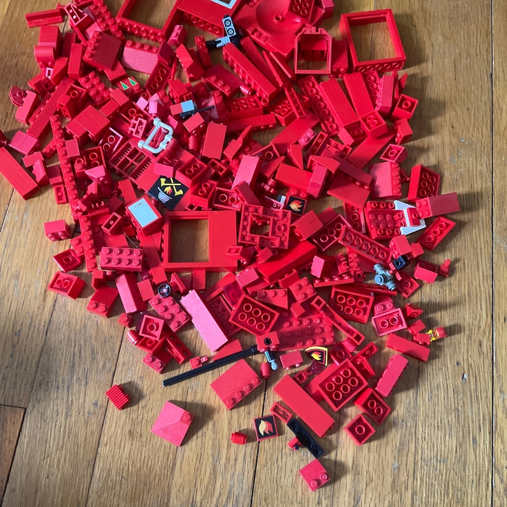 Vintage Mixed Lot Red Legos and Mega Blocks